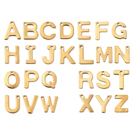 304 прелести нержавеющей стали, письмо амулеты, ионное покрытие (ip), реальный 18 k позолоченный