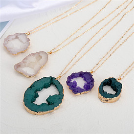 Bold and Unique Resin Agate Pendant Necklace with Irregular Cutouts for Women