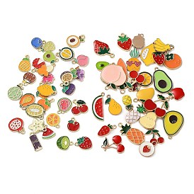 Подвески из эмали и сплава, фруктовые прелести, золотые