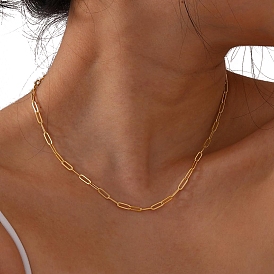 Stainless Steel Paperclip Chains Necklaces for Women