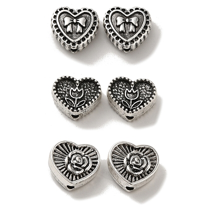 Сплавочные овальные бусины тибетского стиля , без кадмия и без свинца, сердце