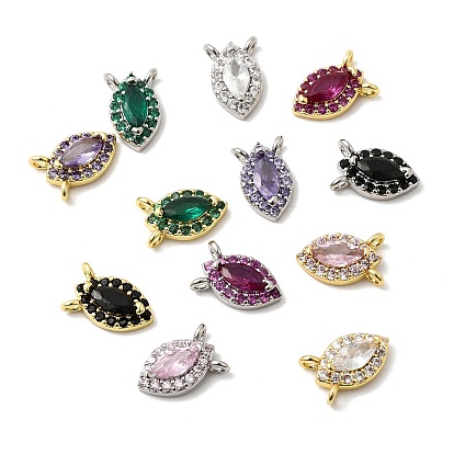 Подвески в виде конского глаза с микропаве из кубических цирконий из латуни, платиной и золотом