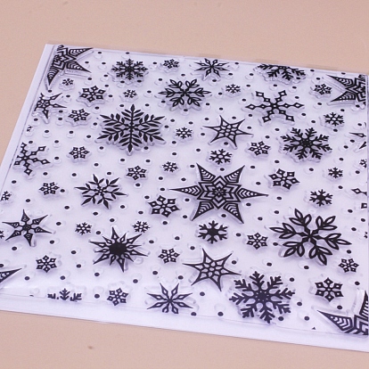 Christmas Snowflake Silicone Stamps, for DIY Scrapbooking, Photo Album Decorative, Cards Making