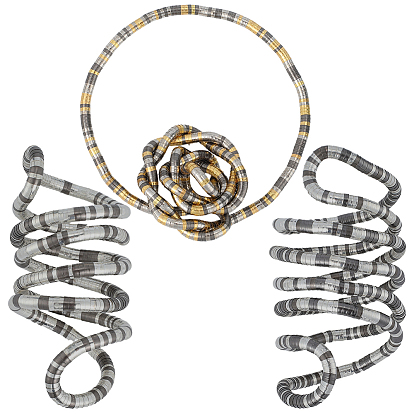 3шт. 3 стили круглых цепочек-змейок из цинкового сплава для женщин