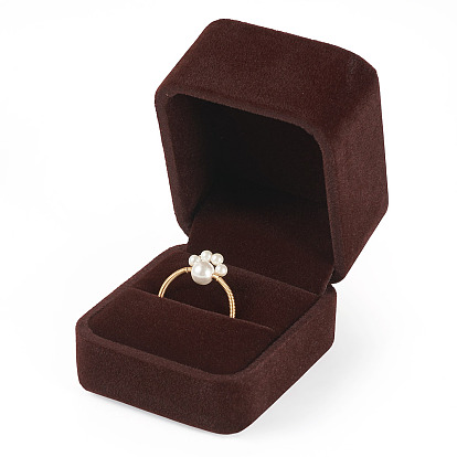 Бархат кольца коробки, прямоугольные