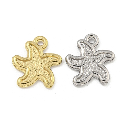 Ионное покрытие (ip) 304 брелоки из нержавеющей стали, очарование морской звезды