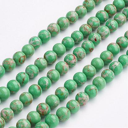 Synthetic Imperial Jasper Beads Strands, Dyed, Round