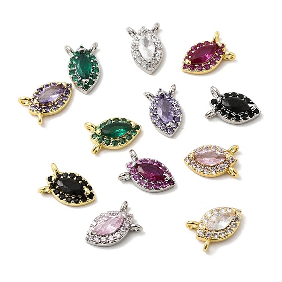 Подвески в виде конского глаза с микропаве из кубических цирконий из латуни, платиной и золотом