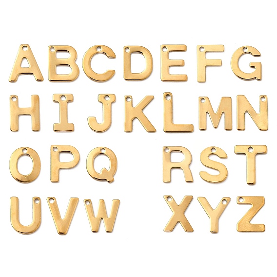 304 прелести нержавеющей стали, письмо амулеты, ионное покрытие (ip), реальный 18 k позолоченный