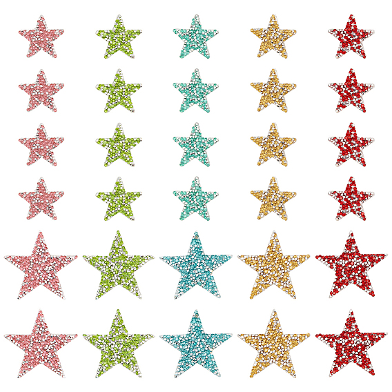 30шт 10 стили звезда исправление горный хрусталь, аппликации из страз, аксессуары для костюма