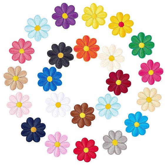 Computerized Embroidery Cloth Iron on/Sew on Patches, Costume Accessories, Appliques, Daisy