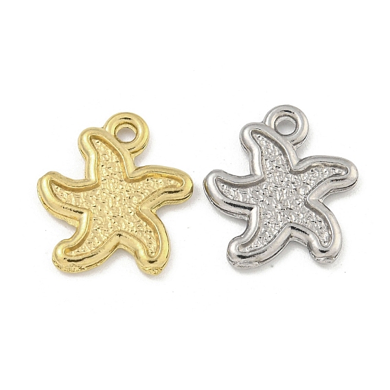 Ионное покрытие (ip) 304 брелоки из нержавеющей стали, очарование морской звезды