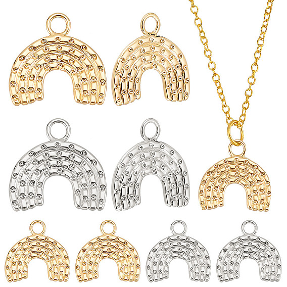 12 шт 2 цвета латунные подвески, радужные прелести