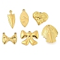 304 подвески из нержавеющей стали, золотые, Подвеска в виде сердца/листа/бантика/конского глаза/щита