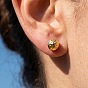 304 Stainless Steel Stud Earring Findings, Round, with Ear Nuts