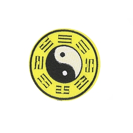 Computerized Embroidery Cloth Iron on/Sew on Patches, Costume Accessories, Appliques, Yin-yang