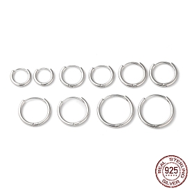 Серьги-кольца из стерлингового серебра 925 с родиевым покрытием, с печатью s925