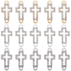 30 шт. 3 цвета сплава, кристаллы и стразы, подвески-коннекторы, религия пустые перекрестные ссылки