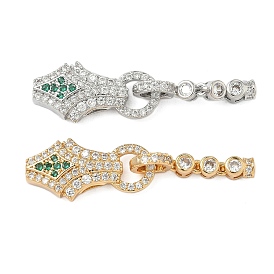 Латунные микро проложить кубического циркония раз за застежками, ромб