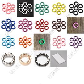 36pcs 18 styles fermoirs à clés en alliage de zinc, anneaux à ressort, rond