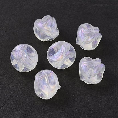 Transparent Acrylic Beads, Glitter Powder, Round
