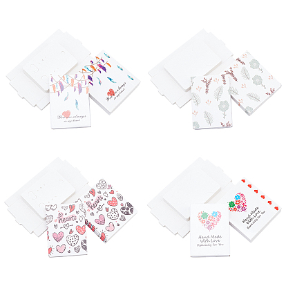Cajas de papel kraft y tarjetas de exhibición de joyería para collar / pendiente, cajas de embalaje, con el patrón