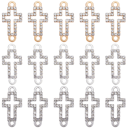 30 шт. 3 цвета сплава, кристаллы и стразы, подвески-коннекторы, религия пустые перекрестные ссылки