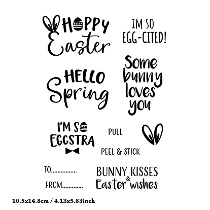 Easter Silicone Clear Stamps, for DIY Scrapbooking, Photo Album Decorative, Cards Making, Word