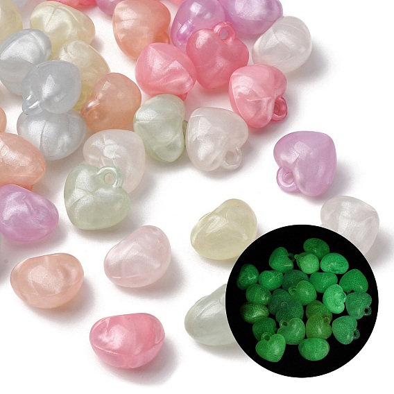 Светящиеся прозрачные акриловые подвески, сердце, с силой блеска, светится в темноте