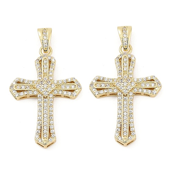 Латунные микро проложить кубического циркония подвески, крест прелести, без кадмия и без свинца, прочное покрытие, стойки покрытие