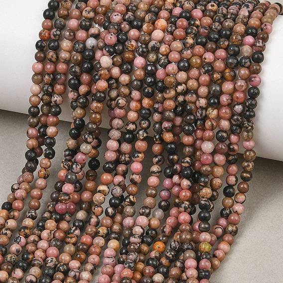 Natural Rhodonite Beads Strands, Smooth Round