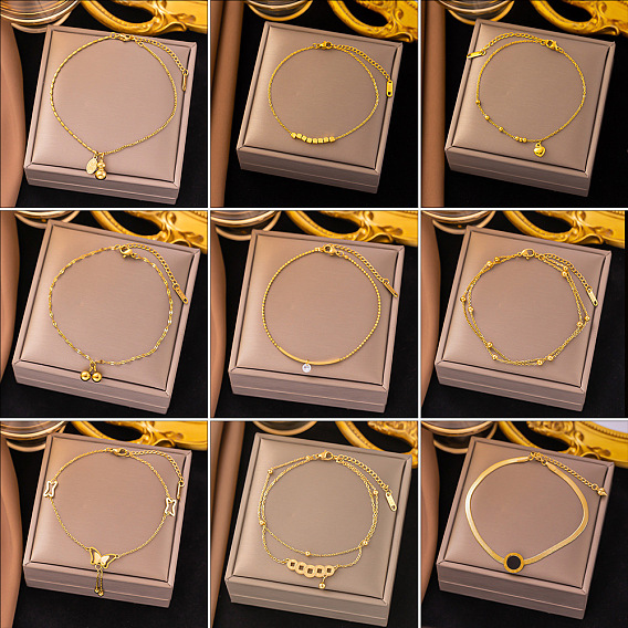 Браслеты из сплава нержавеющей стали с подвесками, украшения для женщин