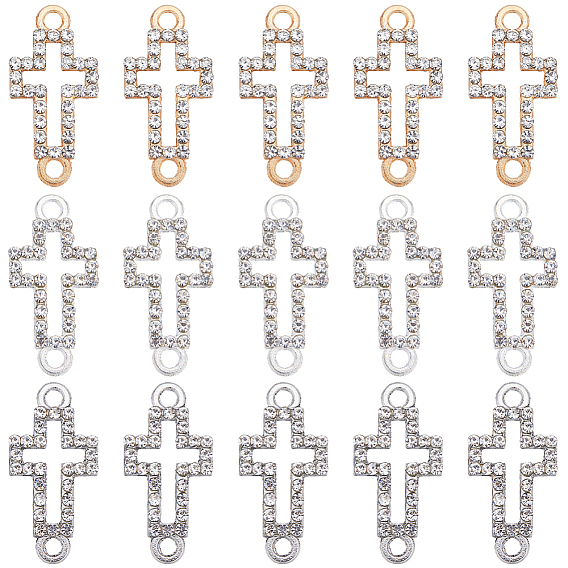 30 шт. 3 цвета сплава, кристаллы и стразы, подвески-коннекторы, религия пустые перекрестные ссылки