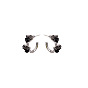 Dark Metal Crystal Earrings with Cool Design - Minimalist, Silver Needle, Zirconia.