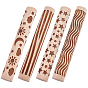 4Pcs 4 Styles Wood Handle Clay Texture Roller, Pottery Tools