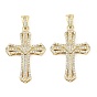 Латунные микро проложить кубического циркония подвески, крест прелести, без кадмия и без свинца, прочное покрытие, стойки покрытие