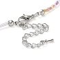 Glass Beaded Necklace, with Alloy Clasps