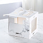 Foldable Kraft Paper Cake Box, Bakery Cake Box Container, Rectangle with Clear Window and Handle