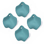 Rubberized Style Opaque Acrylic Pendants, Petal