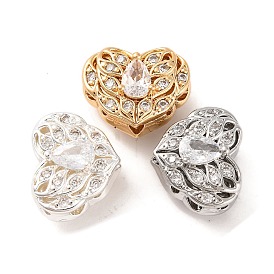 Латунные микропаве из прозрачного кубического циркония, без кадмия, без никеля и без свинца, сердце