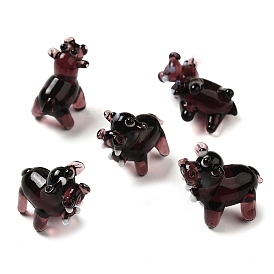 HHandmade Lampwork Home Decorations, 3D Cattle Ornaments for Gift