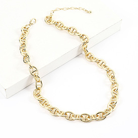 Minimalist Copper Collarbone Chain for Women - Designer Industrial Metal Necklace