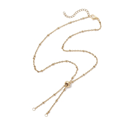 Ионное покрытие (ip) 304 колье из нержавеющей стали, с цепочками-сателлитами и латунными скользящими бусинами