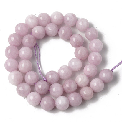 Perles naturelles de quartz brins, teints et chauffée, imitation couleur kunzite, ronde