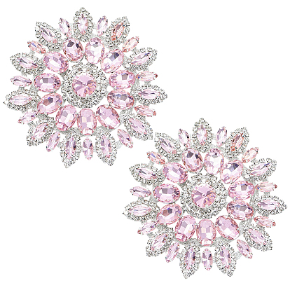 2шт. стеклянные стразы горячей фиксации, поделки швейные принадлежности, цветок