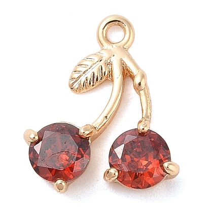 Стеклянные подвески из латуни с инкрустацией, черри прелести