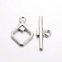 Tibetan Style Toggle Clasps, Lead Free and Cadmium Free, 21x15x2mm, 24x10x2 Hole: 2mm