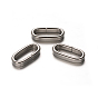 Овальные 201 из нержавеющей стали амулеты слайд, 14.5x7x2.5 мм, отверстие : 4x12 мм