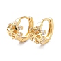 Micro cuivres ouvrent zircons boucles d'oreilles, plaqué longue durée, flocon de neige, sans cadmium et sans plomb