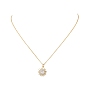 Clear Cubic Zirconia Sun Pendant Necklace with Cable Chains, Brass Jewelry for Women